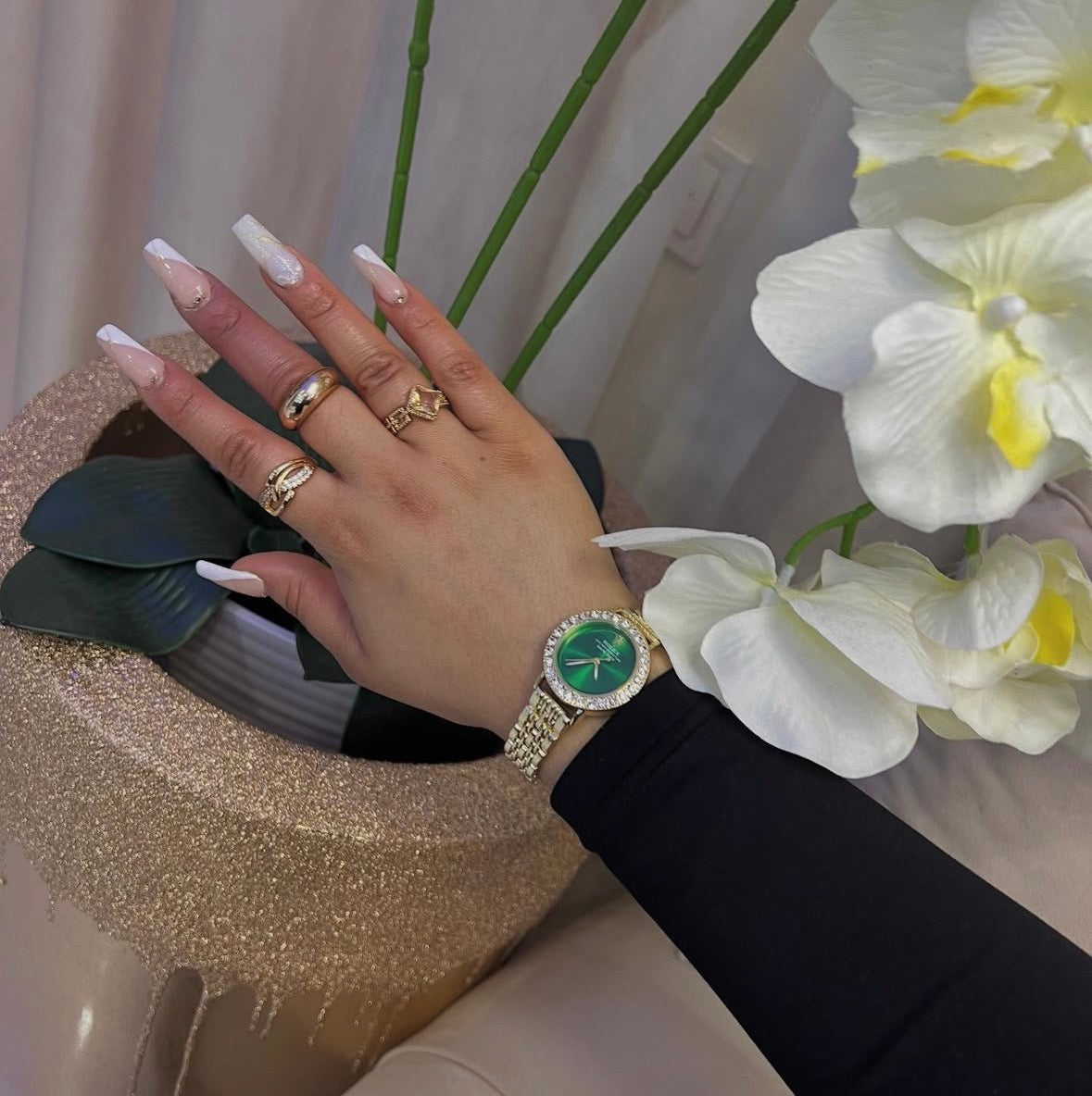 RLX Mujer Verde Con Caja Original Y Pulsera De Regalo