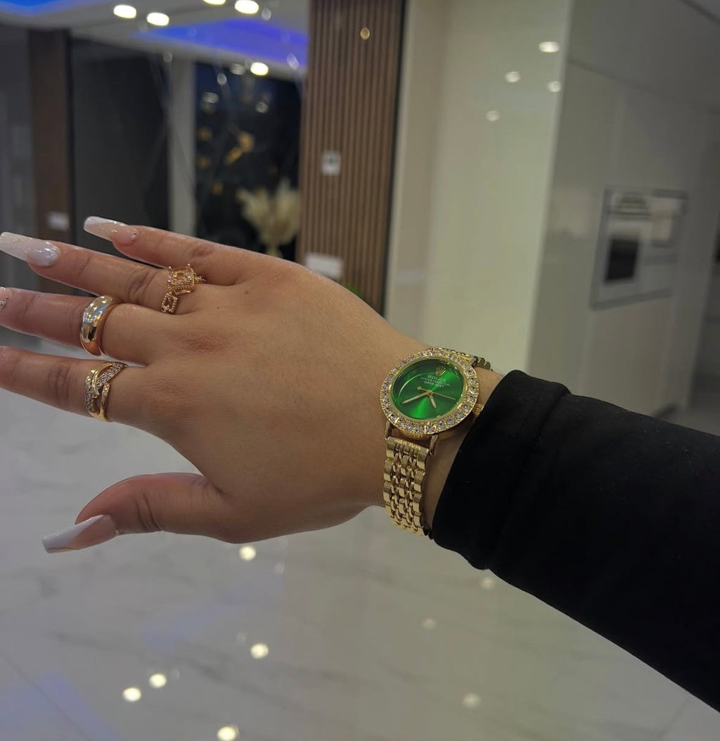 RLX Mujer Verde Con Caja Original Y Pulsera De Regalo